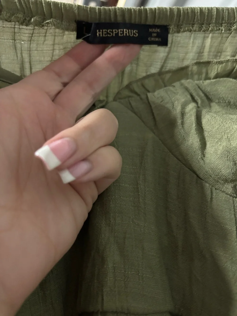 Sleeveless Olive Green Maxi Slip Dress with Ruffle Hem - Picture 3 of 3